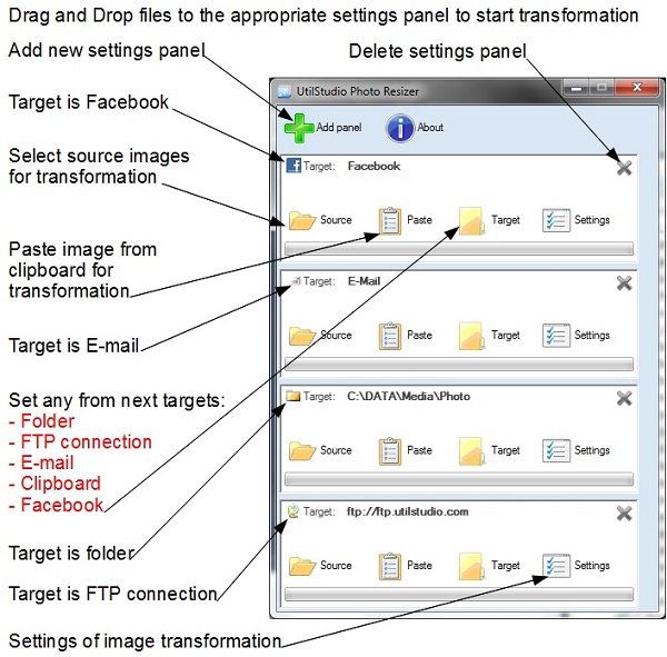 Batch Photo Resizer - Email, Facebook, FTP