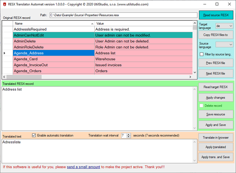 Windows 10 RESX Translator automat full