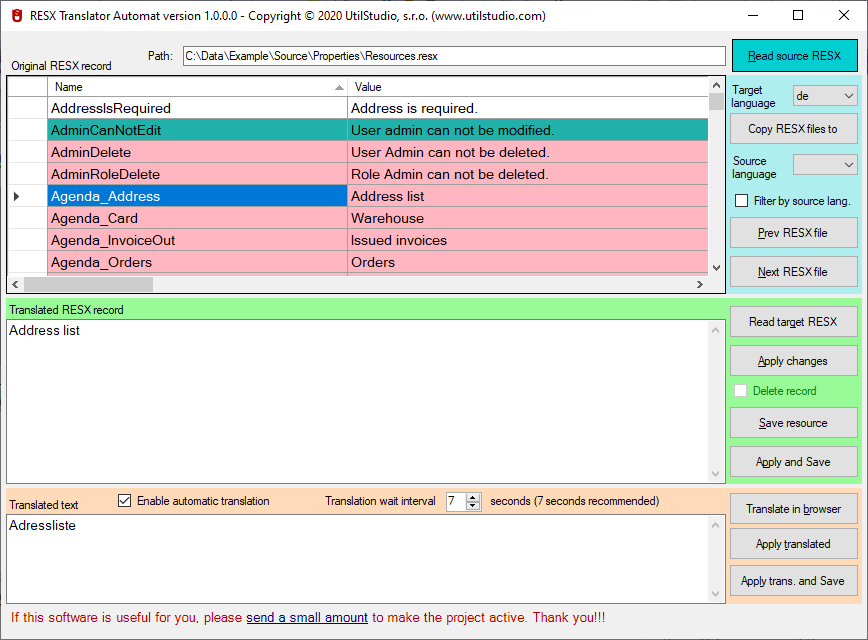 RESX translator automat